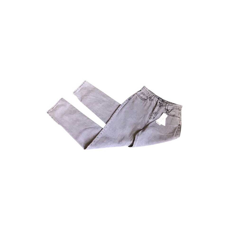 NWT Boohoo Gray Side Split Straight Leg Jean
